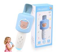 ZWOOS Microfono Karaoke Bambini Microfono Giocattolo Microfonos Wireless Bambini con Bluetooth, Effetti Cambio Voce e Luci LED 4-5 Ore Autonomia Microfonos per Bambinis 2 Anni per Party Famiglia, Blu