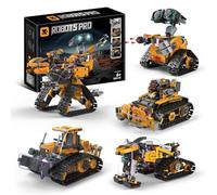 ZWOOS Technic Robot per Bambini, 5 in 1 Set Robotico Programmabile con App e Telecomando, Rotazione a 360° & Luci Incantevoli, Robot Telecomandato pour Garçons et Filles âgés de 6 à 12 Ans et Plus