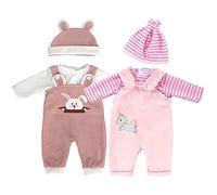 ZWOOS Vestiti per Bambole 35-43 cm, Abiti Carini Compatibile con Baby Born, Baby Annabell, Nenuco e Altri, Confezione da 2