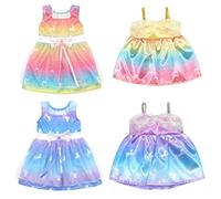ZWOOS Vestiti per Bambole 35-43 cm, Adorabile Vestito in Cotone Compatibile con Baby Born, Baby Annabell, Nenuco e Altri, Confezione da 4