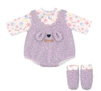 ZWOOS Vestiti per Bambole 35-43 cm, Completo Abbigliamento Viola Compatibile con New Born Baby Bambole, Regali per Ragazze, Bambini