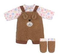 ZWOOS Vestiti per Bambole 35-43 cm, Pantaloni Con Bretelle Marrone Chiaro Compatibile con New Born Baby Bambole, Regali per Ragazze, Bambini