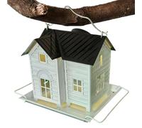 Zwpontia Mangiatoia solare per uccelli, per esterni, contenitore per cibo per uccelli, stazione di alimentazione per pappagalli, dispenser di cibo da giardino appendibile per piccioncini e