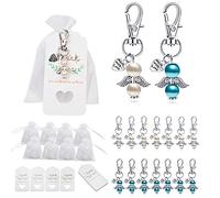 ZWTPGKRD 48 pz/set Angelo Favore Portachiavi Portachiavi Grazie Kraft Tag Sacchetti di Caramelle Per Baby Shower Festa di Nozze Decorazione Portachiavi Mano