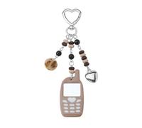 ZWTPGKRD Adorabile portachiavi a forma di cuore con perline a specchio per borsa, accessorio per telefono, design leggero e portatile, con corda intrecciata per telefono, a02, Taglia unica