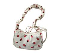 ZWTPGKRD Borsa a tracolla alla fragola alla moda per le donne e trendsetters increspato velluto a coste borse a tracolla casual borsa a tracolla, bianco, As shown in the picture (error 1-69cm)