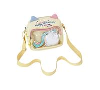 ZWTPGKRD Borsa a tracolla trasparente oversize con motivo gatti cartoni animati in nylon leggero borsa a tracolla essenziale per la scuola borsa giapponese trasparente, Giallo, One Size