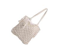 ZWTPGKRD Borsa da spiaggia da donna, stile vacanza, borsa da ascella, borsa a tracolla intrecciata, borsa alla moda, borsa da vacanza cava per viaggi di tutti i giorni, Beige Con Pendente, As shown in