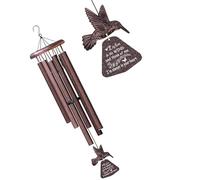 ZWTPGKRD Cavigliera da giardino in alluminio da 81,9 cm, con incisione a forma di cuore e supporto per foto per un'atmosfera tranquilla all'aperto, portico Carillon