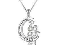 ZWTPGKRD Collana con ciondolo a forma di albero della vita, ciondolo a forma di cuore e luna, simbolico, per mamma, compleanno, Natale, catena regolabile per le donne, Misura unica, come descritto