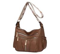 ZWTPGKRD Elegante borsa a tracolla multi tasca per le donne morbida pelle PU borsa a tracolla con ampio scomparto lei, cachi, One Size