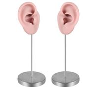 ZWTPGKRD Forma professionale dell'orecchio sinistro destro del silicone per la formazione cosmetica realistica dell'orecchio umano manichino gioielli che mostrano puntelli