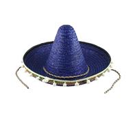 ZWTPGKRD Mexicanos Sombrero Cappello di paglia fatto a mano, stile hawaiano, cappello di paglia con pompon bianchi