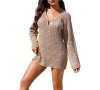 ZWTPGKRD Opzione di colore multipla copertura da spiaggia da donna con scollo a U scava fuori tessuto di nylon casual senza ferretto per un comfort nuoto copertura