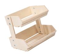 ZWTPGKRD Portafrutta in legno a 2 ripiani e cestino per il pane, ideale per conservare frutta, verdura, snack in cucina