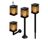 ZWTPGKRD Realistico Danza Fiamma Luce Solare Resistente Alle Meteo Lampada Da Parete Esterna Per I Percorsi Del Giardino Sistemi di Ricarica