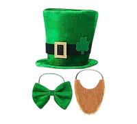 ZWTPGKRD Set di 3 pezzi per il giorno di Patrick, tra cui cappello a cilindro, fiocchi, cravatta e accessori per feste di gruppo e abbigliamento familiare