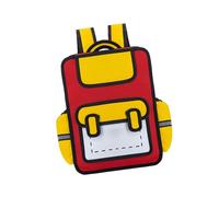 ZWTPGKRD Zaino 3D stile anime disegno 2D zaino scuola zaino casual scuola materna libro per bambini e studenti libro per bambini, Rosso