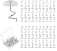ZWWOGE 100 PCS puntine da Disegno Grigio,Perni a Torsione, Perni a Torsione Trasparenti Spilla Tappezzeria Chiodino, puntine per Cielo Auto, tappezzeria Auto