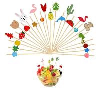 ZWWOGE 100 Pezzi Stuzzicadenti Natalizi,Stuzzicadenti Decorativi,Stecchini Per Aperitivo,Stuzzicadenti,Stuzzicadenti Lunghi,Spiedini,Spiedini Di Frutta,Stecchini Legno,Bastoncini Aperitivo