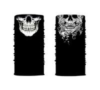 ZWWOGE 2 Pezzi Teschio Scaldacollo Multifunzione, Antivento Scaldacollo per Uomo Donna, Skull Elastico Maschera Bandana per Corsa Sci Ciclismo Motoc, Passamontagna Teschio