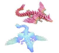 ZWWOGE 2 statuette di drago di cristallo, motivo drago stampato 3D,stampa 3D, regalo per adulti per bambini, Decorazione per la Casa, Giocattoli da Scrivania
