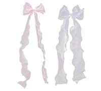 ZWWOGE 2PCS Pinzas para el cabello con lazo de para mujeres y niñas, clip para el cabello, clip grande de cola larga, accesorio para la cabeza