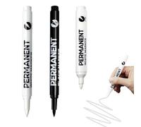 ZWWOGE 3 Pcs Permanent Marker 2mm Wire Width for Painting, pennarello indelebile bianco,Wood, Glass, Ceramic, Canvas, Black Paper, pennarello indelebile nero