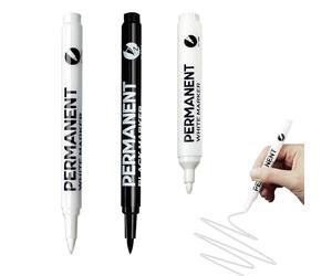 ZWWOGE 3 Pcs Permanent Marker 2mm Wire Width for Painting, pennarello indelebile bianco,Wood, Glass, Ceramic, Canvas, Black Paper, pennarello indelebile nero