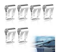ZWWOGE 6 Pezzi Clip Tergicristallo Punto Clip di Ricambio per Giunto Motorino Tergicristalli kit Riparazione Tergicristallo Punto kit di Riparazione del Collegamento del Tergicristallo (Argento)