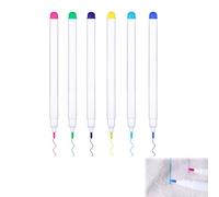 ZWWOGE 6 Solubili in Acqua per Tessuto Pennarelli per Tessuti Solubile in Acqua Cancellabile Sparizione Penna Cancellabili in Pennarello per Tessuti per Quilting Marcatura Tracciamento 6 Penne