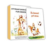 ZWWOGE Affirmation Cards for Kids at School, 32Pcs Mutmutmachung Cards, Self-Awareness Small Cards with Affirmations, Motivational Cards, Pencil Case Gift, Container