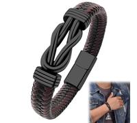ZWWOGE Bracciali da uomo, bracciali in pelle intrecciata marrone,bracciale uomo personalizzato, regali per figlio marito amico fratello