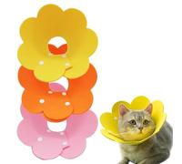 ZWWOGE Collare Protettivo per Cani/Gatti,Collare Elisabettiano Cane,3 pezzi Collare Elisabettiano Cane,Collare a cono per cani dopo l'intervento chirurgico,Forma di Girasole,per Gatti e Cani da 2-4 kg