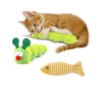 ZWWOGE Giocattolo con Bruco ed Erba Gatta, Giocattolo Interattivo per Gatti con Giocattolo Carota, Cuscino Morbido in Peluche, Giocattolo Bruco per Gattino, Giocattolo per Gatti Morbido e Duraturo