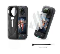 ZWWOGE Kit di Protezione per Insta360 X5, Custodia Protettiva in Silicone Morbido con Cornice per Camera e Copriobiettivo, Pellicola Protettiva per Display, Completa per Camera