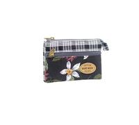 ZWWOGE Mini Portamonete, Vintage con Stampa Floreale Delicata, Portafoglio in Cotone per Signore e Donne, Mini Portamonete Piccolo con Cerniera per Spiccioli, Carta, Ricevuta, Monete