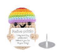 ZWWOGE Patata Positiva, Mini Giocattoli di Patate, Divertente Patata Positiva Peluche Maglieria con Portachiavi E Carta Energia Positiva per Il Migliore Amico