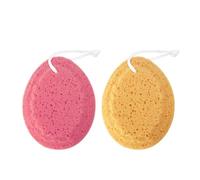 ZWWOGE Set di 2 Spugne da Bagno con Cordino Spugna Doccia Esfoliante (Rosa e Marrone) per Donna & Uomo Accessori Bagno Regalo Coppia Adulti AirPds pro 4