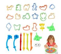 ZWWOGE Set di 23 Accessori per Pasta Modellabile e Sabbia: 12 Stampini 3 Utensili & 7 Figure Gioco Creativo per Bambini da 2 Anni Per Plastilina gioco gatto uccellino che vola