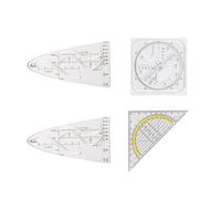 ZWWOGE Set di 4 Template per Funzioni Trigonometriche, Righe da Disegno per Scuola Primaria e Goniometri, Sagoma Curve, Sagoma Parabola, Righe Flessibili, per Studenti, Insegnanti, Uffici e Designer