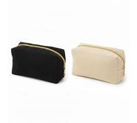 ZWWOGE Set di Due Grandi Borse Portaoggetti in Velluto a Coste, Nere e Bianche, Adatte come Beauty Case da Viaggio, Unisex, Pochette Uomo, Pochette Uomo