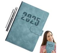 zwxqe A5 Daily Journal Notebook 2025, Leather Cover System Agenda Notebook, Organizer Notebook per Writing, Writing Books Keeper Book, A5 Daily Journal Notebook 2025 For Organizing and Writing