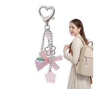zwxqe Aesthetic Keychains, Stylish Key Ring Holder, Trendy Decorative Charm Accessory, Cute Pendant, Fun Gift for Backpack Purse Bag Birthday Christmas, 3,74 x 0,67 x 0,31 pollici