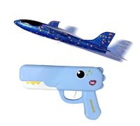 zwxqe Airplane Glider Toy, Dinosaur Flying Catapult Toy, Easy to Use and Assemble, Foam Launch Glider for Boys Girls Birthday Camping Park Garden Sports Fun Flying Kids Outdoor Play