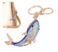 zwxqe Alloy Whale Keychain Gift, Sparkling Metal Key Ring Charm Accessory, Fashionable Bling Jewelry for Daily Style, Ideal Decorative Keepsake Girlfriend Wife Mom Girls Special Occasions