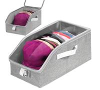 zwxqe Baseball Hat Organizer, Space Saving Cap Storage Box with Clear Window Lid, Foldable Baseball Cap Holder, Stackable Organizer for Home, Closet, Bedroom, Uffici, Bedding Shelf