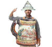 zwxqe Beer Costume, Classic Beverage Jumpsuit, Adult Party Outfit, Oktoberfest Cosplay Wear, Comfortable Breathable Dress-Up for Women Men Festival Events Celebration, Polyester
