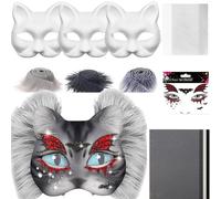 zwxqe Blank Cat Masque, Costume Kit, Craft Material Set with Mesh and Felt Sheets, 7,48 x 6,69 Inch Creative Prop for Men Women Cosplay Masquerade Party Arts Crafts Decoration Use