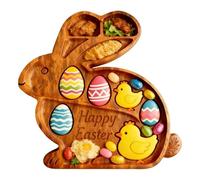 zwxqe Bunny Plates, Rabbit Shaped Cheese Platter, Decorative Charcuterie Tray for Birthday, Dinner Parties, Housewarming, Kitchen, Home, Apartment, Serving Snacks, Appetizers, 11.02x10.63x0.79 Inches